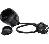Schuko Short Extension Cable 16 A 250 V Short Extension Cable 2 AC Socket IP44 for Outdoor or Indoor Use,Home,Office (0.3 m)