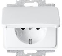 SCHUKO® Steckdosen-Einsatz mit Klappdeckel Busch-Jaeger studioweiß
