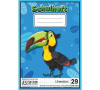 Schulheft Lineatur 29 Größe DIN A5: Matheheft rautiert 5 × 9 mm mit Randlinie innen und außen | 54 Blatt (108 Seiten) mit Seitenzahlen und ... - Für Rechenwege, Tabellen & Geometrieübungen