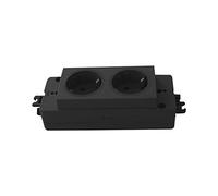 Schulte 159102000100 EVOline Express Lot de 2 Prises Schuko GST18 Noir
