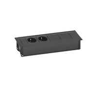 Schulte 159610023000 Bloc multiprise encastrable EVOline Frame-Dock Data Noir