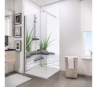 Schulte 2 panneaux muraux 90 x 210 cm, 3 mm, motif pierres zen et herbes