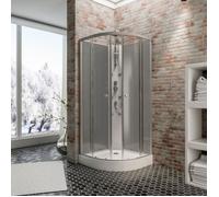 Schulte cabine de douche intégrale 85x85x225cm, verre 4mm, cabine complète, hydromassante, portes coulissantes, alu-argenté,Rhodos