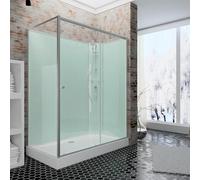 Schulte cabine douche intégrale 160 x70x204 argenté coulissante réversible