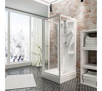 Schulte cabine douche intégrale 80x80x190 blanc porte 5mm latérale 4mm