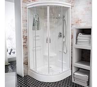 Schulte cabine douche intégrale 92x92x211 blanc miroir siège tablettes