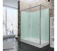 Schulte cabine intégrale 120x80 x 204 argenté coulissante gauche verre 5mm