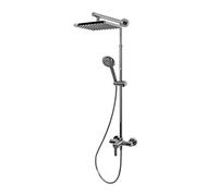 Schulte colonne de douche 42 x 92 cm, laiton chomé, kit avec mitigeur, pommeau carré anticalcaire
