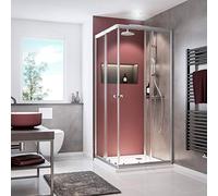 Schulte douche accès angle extensible 75-90x180 argenté coulissante 4mm