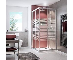 Schulte douche accès angle extensible 75-90x180 argenté coulissante 4mm