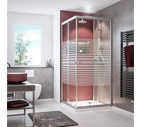 Schulte douche accès angle extensible 75-90x180 argenté coulissante 4mm | largeur d'accès 30 à 49 cm ajustable verre trempé