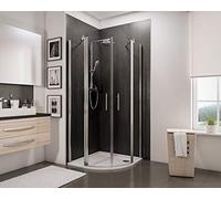 Schulte douche accès d’angle battant arrondi 80x80x192cm chromé autolevant