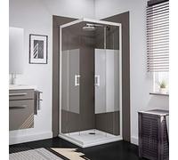 Schulte douche accès d’angle coulissant 80 x 80 x 190 cm blanc verre 5 mm