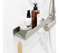 Schulte étagère douche adhésive sans perçage 28 x 9.5 x 3.5 cm aspect inox | autocollante rangement des affaires