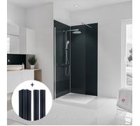 Schulte pack de 2 panneaux muraux 90x210 cm + 3 profilés, revêtement pour paroi de douche, DécoDesign COULEUR, anthracite