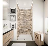Schulte pack de 3 panneaux muraux 100x210cm + 5 profilés, revêtement pour paroi de douche, DécoDesign DÉCOR, parement clair