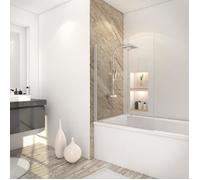 Schulte pare-baignoire, 104x130 cm, réversible, écran pliant, rabattable, 2 volets pivotants, verre 5mm, transparent, alu natur