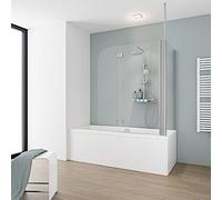 Schulte pare baignoire 115 x 140 cm + paroi 70 cm argenté fixation plafond