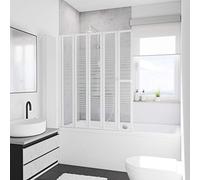 Schulte pare baignoire 115x140 blanc, 5 volets 280+4x220 réversible, 3 mm