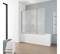 Schulte pare baignoire 152x140 argenté 3 volets porte-serviette réversible