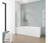 Schulte pare-baignoire 70 x 130 cm, aspect chromé, montage gauche droite, 1 volet pivotant rabattable 180° contre le mur, verre de sécurité 5 mm transparent, réglage 69.5-70.5, joint d'étanchéité