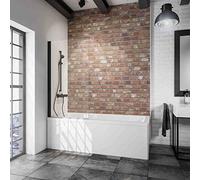 Schulte pare-baignoire 70 x 130 cm, profilé noir, montage gauche droite, paroi de baignoire mobile 1 volet pivotant rabattable 180° contre le mur, verre de sécurité 5 mm transparent, réglage 69.5-70.5