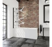 Schulte pare-baignoire 80 x 140 cm, profilé aspect chromé, montage gauche droite, 1 volet pivotant rabattable pliant 180° contre le mur, verre de sécurité 5 mm anticalcaire, joint d'étanchéité