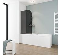 Schulte pare-baignoire 80 x 140 cm, profilé aspect chromé, montage gauche droite, écran 1 volet mobile pivotant rabattable 180° contre le mur, verre de sécurité 5 mm fumé, joint d'étanchéité