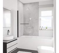 Schulte pare baignoire 80x140 cm porte-serviette noir pivotant verre 5mm