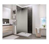 Schulte paroi de douche à l'italienne, 100x190 cm, paroi fixe, anticalcaire, verre 5 mm, décor brouillard, profilé aspect chromé