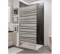 Schulte paroi de douche à l'italienne, 100x190 cm, paroi fixe, anticalcaire, verre 5 mm, décor mistral, profilé aspect chromé