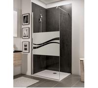 Schulte paroi de douche à l'italienne, 90x190 cm, paroi de douche fixe, anticalcaire, verre 5 mm, décor Liane, profilé aspect chromé