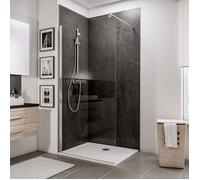 Schulte paroi de douche à l'italienne, 90x190 cm, paroi de douche fixe, anticalcaire, verre 5 mm, transparent, profilé aspect chromé