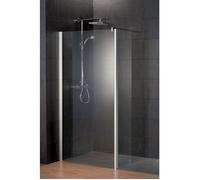 Schulte paroi de douche à l'italienne + déflecteur, 100x30x190 cm, paroi fixe, anticalcaire, verre 5 mm, transparent, aspect chromé