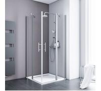 Schulte paroi de douche accès d'angle droit 90x90x192 cm portes de douche battantes verre 5 mm transparent alu argenté