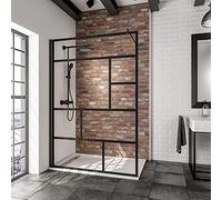 Schulte paroi douche italienne 140x200 noir barre 122 cm réversible, 6 mm