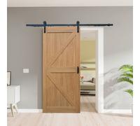 Schulte porte coulissante en bois, 102x215 cm, porte intérieure pleine, porte de grange oak, chêne, système ouvert noir