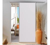 Schulte porte coulissante en bois, 74x203cm, porte intérieure pleine, bois blanc mat, cadre alu