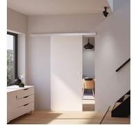 Schulte porte coulissante en bois, 88x203cm, porte intérieure pleine, bois blanc - carré + double amortisseur softclose