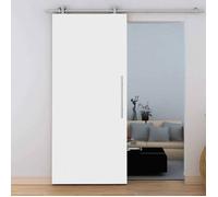 Schulte porte coulissante en bois, 90x206cm, porte intérieure pleine, bois blanc, rail apparent - barre + softclose