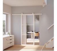 Schulte porte coulissante en verre, 102x220cm, porte intérieure, vitrée, verrière, Loftstyle, blanc, système ouvert-double softclose
