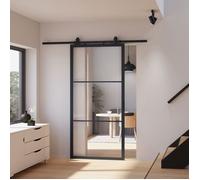 Schulte porte coulissante en verre, 88x203cm, porte intérieure, porte vitrée verrière, Loftstyle, noir RAL 9005 - double softclose