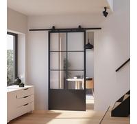 Schulte porte coulissante intérieure loft verre 102x220 cm noir softclose