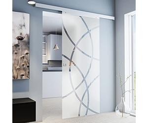 Schulte porte coulissante intérieure verre 75 x 203 cm décor cercles