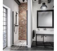 Schulte porte de douche pivotante 60 x 192 cm en niche, aspect noir mat, mécanisme autolevant, montage gauche droite, verre de sécurité 5 mm antical, réglage 57.8-60.4, largeur d'accès 49.5 cm