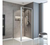 Schulte porte de douche pivotante et paroi latérale 80 x 80 x 180 cm, alu-argenté, verre de sécurité 5 mm transparent, largeur d'accès 67.5 cm, réglage 79.0-80.8 sur receveur