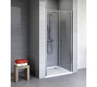 Schulte porte douche niche 70 x 192 cm chromé, 2 battants autolevant 5 mm | verre trempé anti-calcaire réglage 67.0-70.6 cm largeur d'accès 56.4 cm