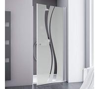 Schulte porte douche pivotante niche 80x192 argenté autolevant réversible