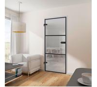 Schulte porte intérieure loft en verre, 83x197 cm, bloc-porte, atelier, noir, transparent, 3 vitrages, montage réversible