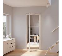Schulte porte intérieure loft en verre, 83x197cm, bloc-porte atelier, transparent, décor industriel blanc mat tirant droit